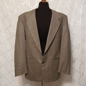 Emanuel Ungaro Houndstooth Blazer Wool Jacket Business Career